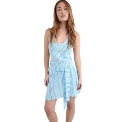 Vestito Midi Senza Maniche 30000532 Halter Stripes Light Blue S