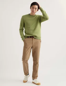 Pure Cotton Crew Neck Jumper Dark Green male - Seasalt cornwall - FashionsVida