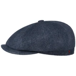 Cashmere Herringbone Flat Cap by Alfonso D'Este - blue - Herren - Size: S (54-55 cm)