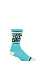 Pair Clean Feet Dirty Mind Cotton Socks Multi One Size - Blue - Size: One Size