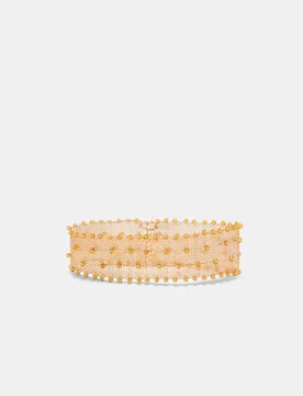 Choker aus Metallgeflecht Goldfarben OS - Stradivarius - FashionsVida
