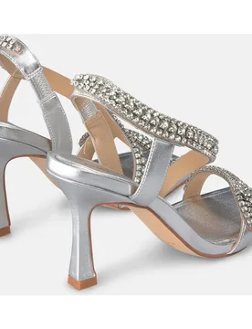 Sandalias de tacón de mujer con tira efecto serpiente y puntera cuadrada - Alma en Pena - FashionsVida