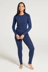 Talus Womens Thermal Top & Pants Set - Navy - Navy - Size: 18