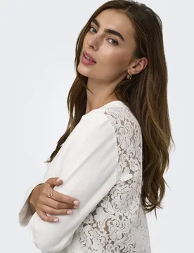 ONLLANIA L/S LACE TOP CS JRS female - XS - FashionsVida
