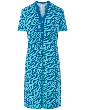 Vestido de playa corto de manga corta estampado - Lohe - FashionsVida