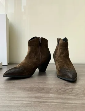 Withered Italian Genuine Leather Cow Suede Thick Heel Boots Women Fashion Ladies Elegant Commuting Leisure Chelsea Boots Shoes W - Aliexpress - FashionsVida