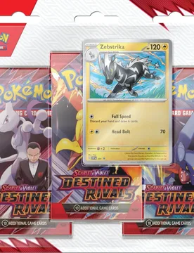 Pokemon Scarlet and Violet Destined Rivals 3 Pack Blister Zebstrika - Pokémon - FashionsVida