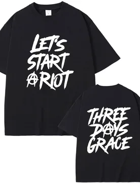 Rock Band Three Days Grace Let's Start A Riot T-shirt Men Women Alternative Metal T Shirts Male Fashion Oversized Tshirt Tops - Aliexpress - FashionsVida