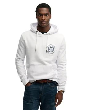 Felpa Con Cappuccio Lo-fi Dockside Embroidered Optic 2XL - Superdry - FashionsVida