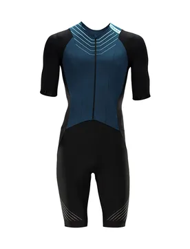 Trisuit A Maniche Corte Pinnacle Steel Blue S - HUUB - FashionsVida
