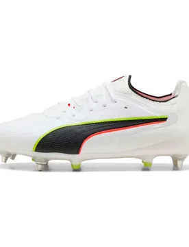 Chaussures De Football King 20 Ultimate Mxsg White / Glowing Red / Yellow Alert EU 45 - Puma - FashionsVida