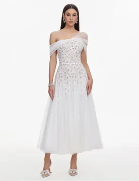 One Shoulder Evening Dresses Luxury Lace Women's Formal Evening Gowns Ruched Party Prom Dress Women's Wedding Party Attire - Aliexpress - FashionsVida
