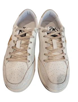 Sneakers Donna New Star Bianco e Oro - 2-STAR - FashionsVida