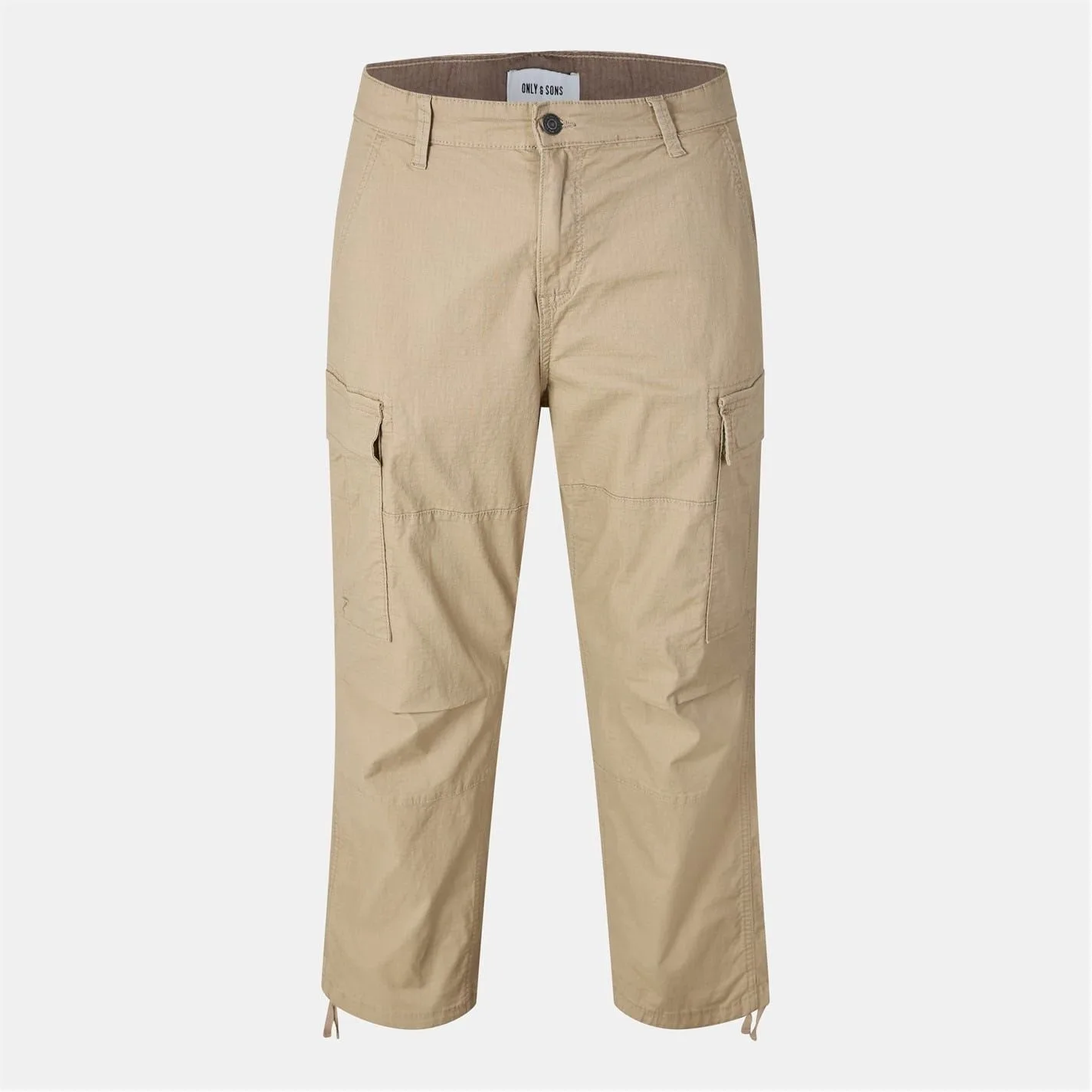 Mens And Solid Patterned Straight Combat Pants In Brown - Size 33w/34l - ONLY & SONS - FashionsVida