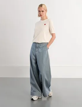Jersey de mujer de manga corta estampado corazón - Lili Sidonio - FashionsVida