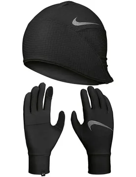 Essential Set Gloves Black / Black / Silver M-L Women - Nike Accessories - FashionsVida