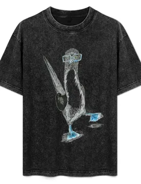 Blue Footed booby bird with blue glasses T-Shirt Breathable Basic Cotton T-Shirt - Aliexpress - FashionsVida