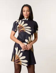 Smock Dress - S / NAVY - female
