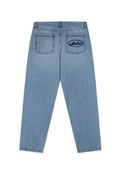 Jeans Uomo Circle Logo Pocket Pants Denim Bleach