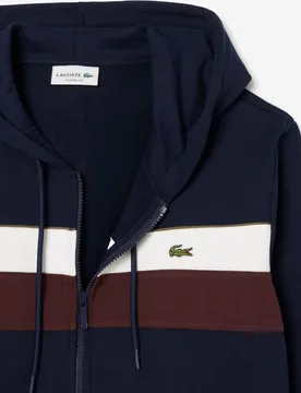 Sudadera de hombre con capucha y cremallera color block - Lacoste - FashionsVida