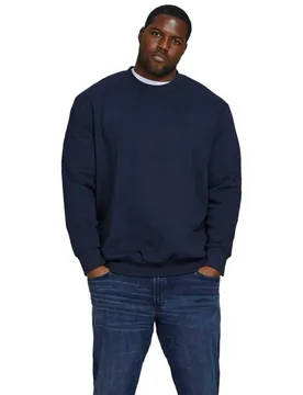 Sweat-shirt Basic Plus Size Navy Blazer 4XL - Jack & jones - FashionsVida