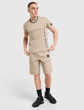 Badge Vertical T-Shirt - Herren, Braun - male - Size: M - EA7 Emporio Armani - FashionsVida