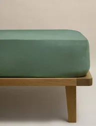 Pure Brushed Cotton Deep Fitted Sheet Smokey Green