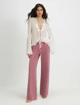 High Waisted Straight Leg Jeans Green female - River Island - FashionsVida