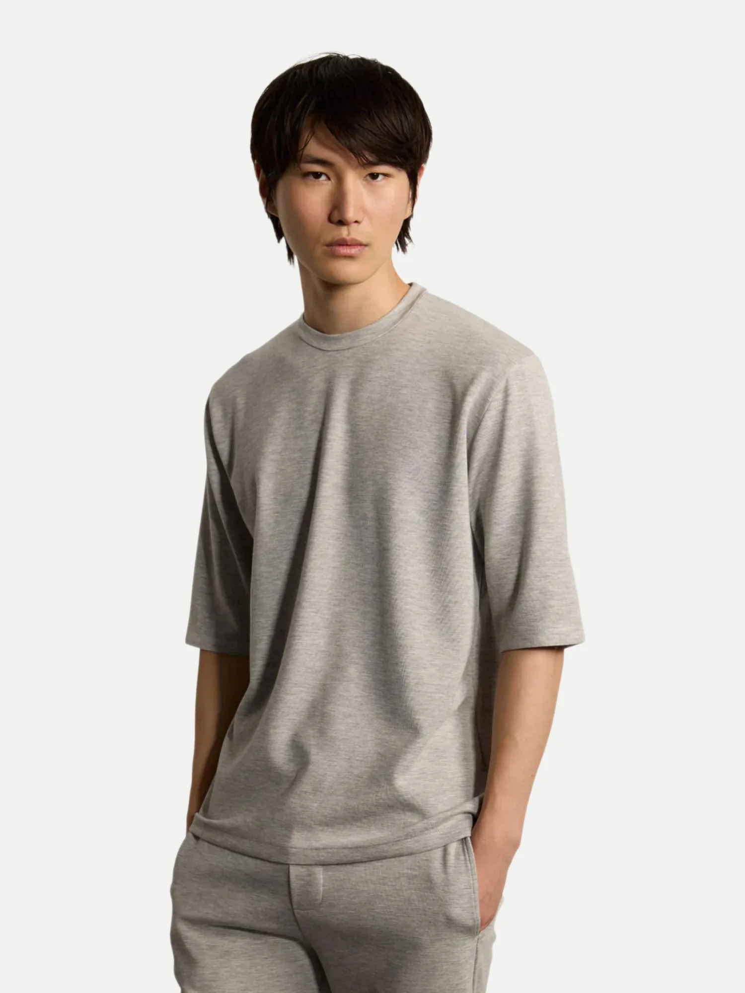 T-Shirt Feoras mit Boxy Fit Grau M - KIEFERMANN - FashionsVida