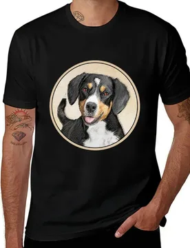 Entlebucher Mountain Dog Painting - Original Art T-Shirt Plus Size Basic Short Sleeve Top T-Shirt - Aliexpress - FashionsVida