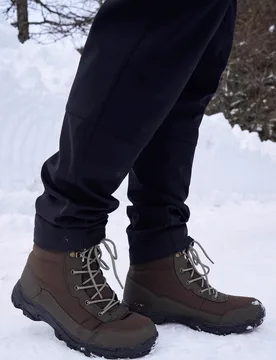 Ohio' Mens Snow Boots Fleece Lined Isotherm Waterproof Winter Skiing Shoes Brown Textile - Size Uk 11 - Mountain Warehouse - FashionsVida
