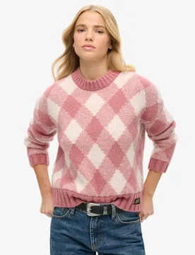 Superdry Damen Pullover mit Argyle-muster Pink - Größe: 44 - 89.99 - FashionsVida