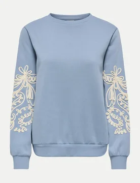 Sweatshirt MESA 276295001-Windward Blue/CREME BRULEE EMB L - JDY - FashionsVida