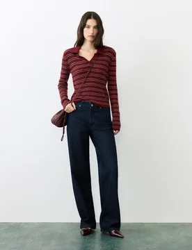 Jersey de mujer de manga larga con cuello polo - Tintoretto - FashionsVida