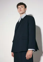 Oversized Doppelreihiger Blazer Schwarz XL