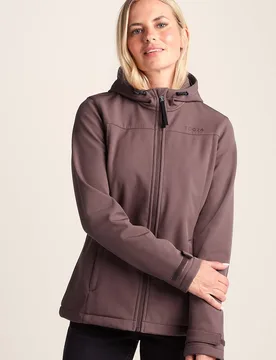 Women's 'Keld' Shower Resistant Hooded Softshell Jacket in Dark Mauve Size: 12 - Dark Mauve - Size: 12 - TOG24 - FashionsVida