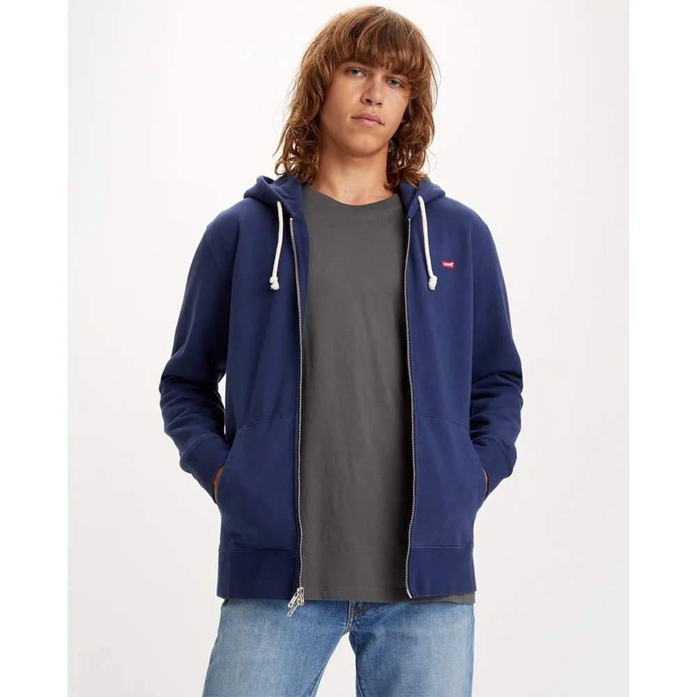 Sudadera de hombre azul con capucha y cremallera - Levi's - FashionsVida