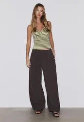 Figurbetontes Neckholder-Top Khaki XL