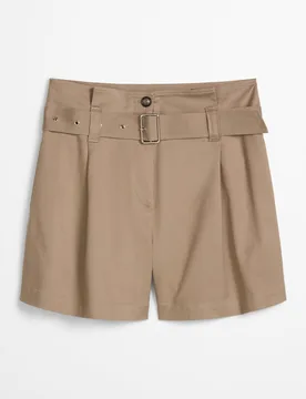 Pantalones cortos paperbag anchos de algodón orgánico tencel™ lyocell elástico - MARC O'POLO - FashionsVida