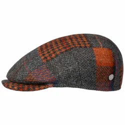Capri Merino Patchwork Flat Cap by - grey - Female - Size: 56 cm