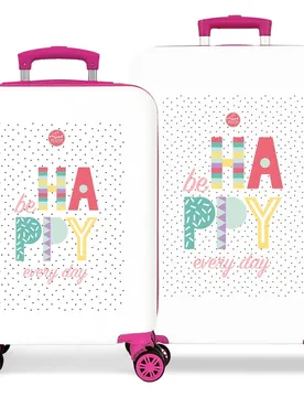 Juego de maletas (cabina y mediana) Be Happy rígidas con capacidad de 104L - Movom - FashionsVida