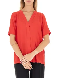 LINKS Blusa scollo a V ROSSO 46