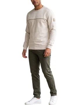 Prospect Park Mens Sweatshirts Pullover Crew Neck Casual Cotton - Stone - Size Medium - Weekend Offender - FashionsVida
