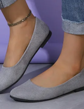 Zapatos de vestir de unicolor elegantes para otoño/invierno, adecuados para el uso en la oficina en todas las estaciones, planos - Shein - FashionsVida