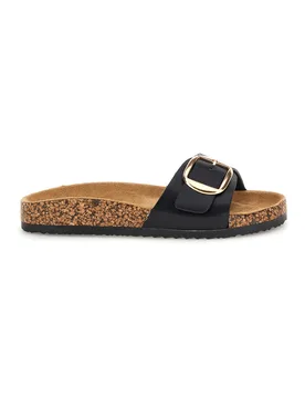 Ciabatte nere con fascia e fibbia 14168 38 - ME & ME - FashionsVida