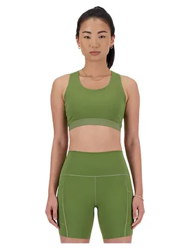 Soutien-gorge De Sport à Impact Moyen Sleek Medium Support Pocket Dark Olivine L - New Balance - FashionsVida
