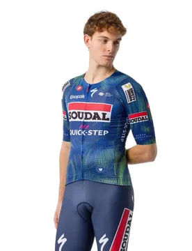 Maglia A Maniche Corte Aero Race 8s Soudal Quick-step 2026 Blue / Electric Lime - Castelli - FashionsVida