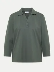 Sweatshirt mit Polokragen Grün M
