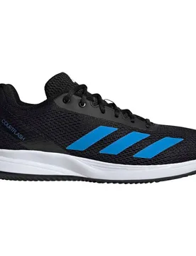 Courtflash Speed 2 All Court Shoes Core Black / Lucid Ray Blue / Footwear White UK 8.5 - Adidas - FashionsVida
