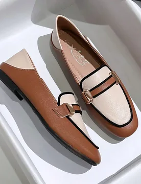Zapatos planos tipo slip-on para mujer, mocasines versátiles para conducir, mocasines para todas las estaciones CN43 - Shein - FashionsVida